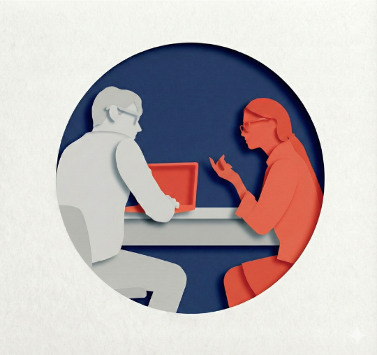 Ilustración sobre análisis y valoración de puestos de trabajo para curso de igualdad y retribución en empresas