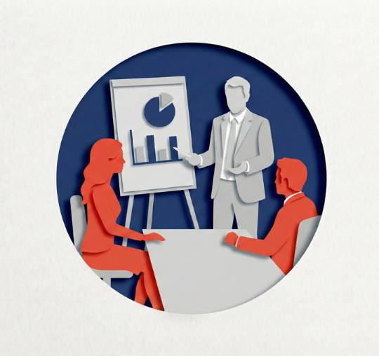 Ilustración sobre formación en igualdad y liderazgo para mandos intermedios en empresas